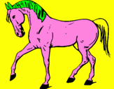 Desenho Cavalo com a pata levantada pintado por gay