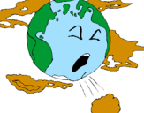 Desenho Terra doente pintado por hilary 