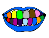 Desenho Boca e dentes pintado por naty