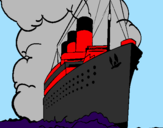 Desenho Barco a vapor pintado por jonas berns