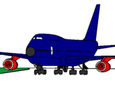 Desenho Avião em pista pintado por arthur