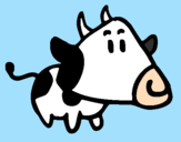 Desenho Vaca com cabeça triangular pintado por victoria