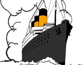 Desenho Barco a vapor pintado por vaper titanic 1912
