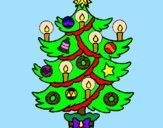 Desenho Árvore de natal com velas pintado por ludmilla