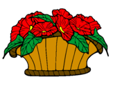 Desenho Cesta de flores 9 pintado por lindas flores vermelhas