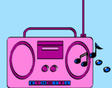 Desenho Radio cassette 2 pintado por loren