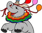 Desenho Elefante com 3 balões pintado por adriele