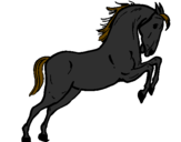 Desenho Cavalo a saltar pintado por mula  veia