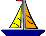 Desenho Barco veleiro pintado por roseli