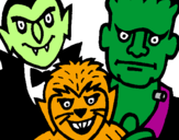 Desenho Personagens Halloween pintado por gilherme