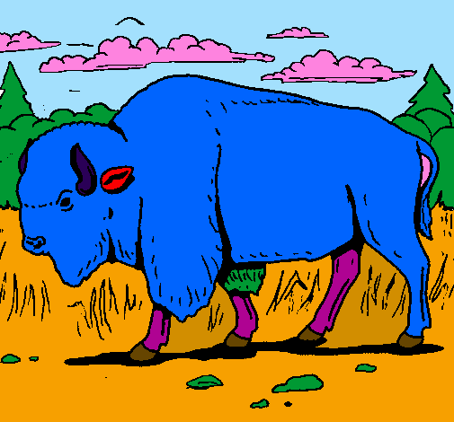 Desenho Búfalo pintado por victor