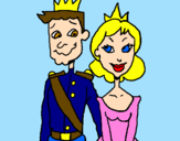 Desenho Príncipe e princesa pintado por anónimo
