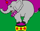 Desenho Elefante em cima de uma bola pintado por JIMENNA ARIAS PEREZ