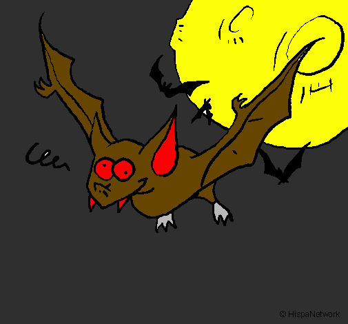 Desenho Morcego louco pintado por jorge couquinhas