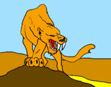 Desenho Tigre com dentes afiados pintado por Lagarto