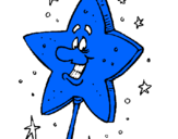 Desenho Varinha mágica pintado por estrela azul