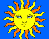 Desenho Sol pintado por felipe