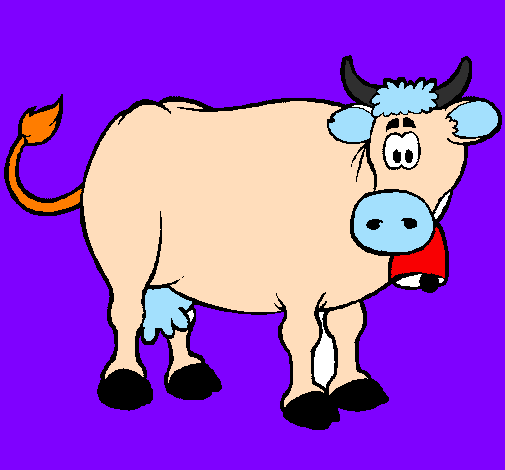 Desenho Vaca leiteira pintado por boi