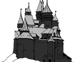 Desenho Castelo medieval pintado por valdo