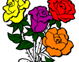 Desenho Ramo de rosas pintado por gabi