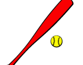 Desenho Bastão de basebol e bola pintado por enzo
