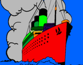 Desenho Barco a vapor pintado por verônica