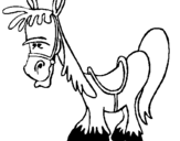 Desenho Cavalo sério pintado por JOANA