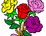Desenho Ramo de rosas pintado por cinthia