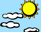 Desenho Sol e nuvens 2 pintado por ana beatriz