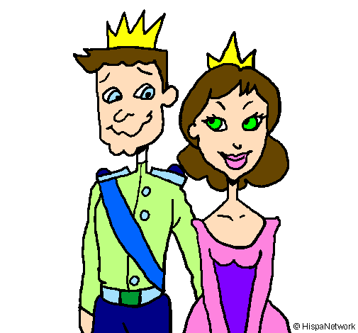 Desenho Príncipe e princesa pintado por ju