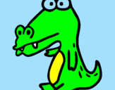 Desenho Crocodilo a saudar pintado por lara 10