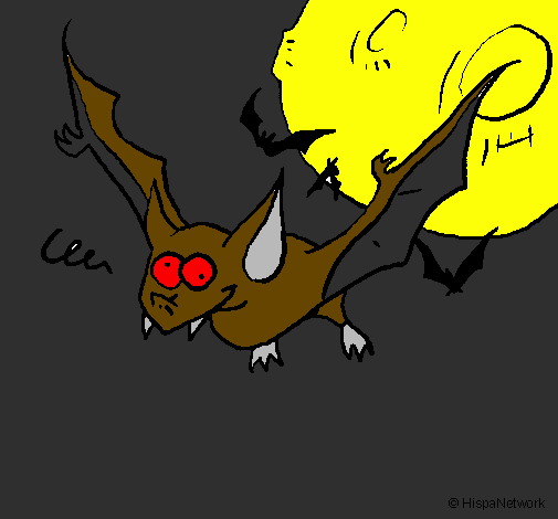 Desenho Morcego louco pintado por holderbeke