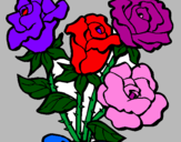 Desenho Ramo de rosas pintado por kkkk