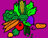 Desenho verduras pintado por kefyne