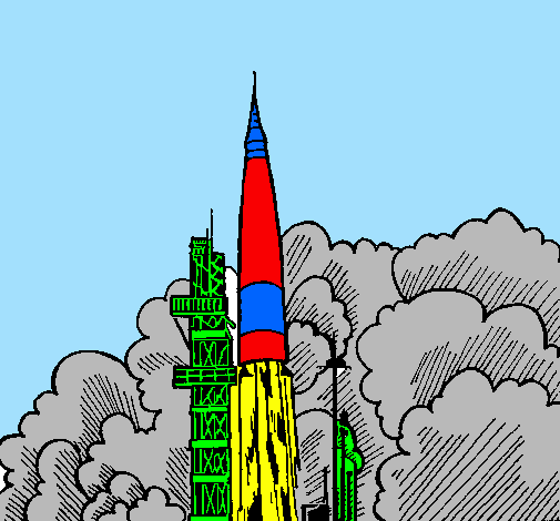 Desenho Lançamento foguete pintado por bruno