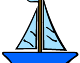 Desenho Barco veleiro pintado por anónimo