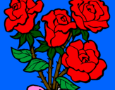 Desenho Ramo de rosas pintado por amor