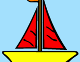 Desenho Barco veleiro pintado por joão marcelo