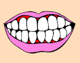 Desenho Boca e dentes pintado por Bárbara