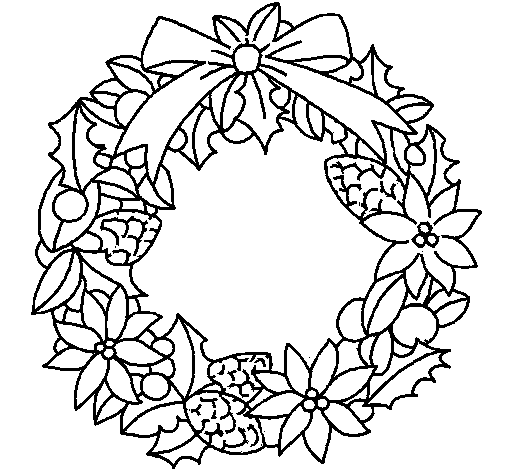 Desenho Coroa de flores natalícias pintado por lala