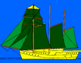 Desenho Veleiro de três mastros pintado por david gomes