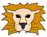Desenho Leão pintado por juciele