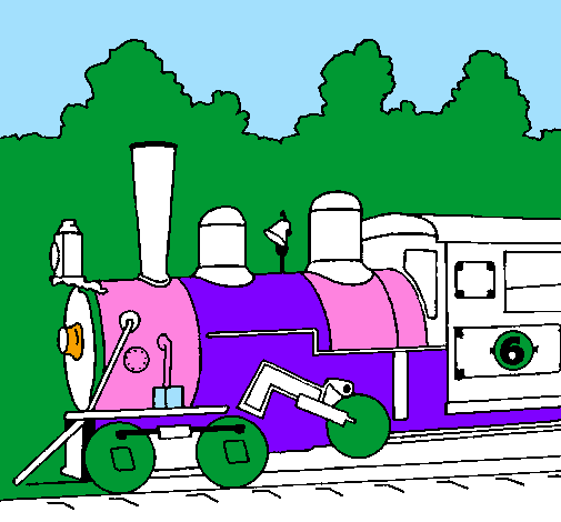Desenho Locomotiva  pintado por trem bala
