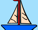 Desenho Barco veleiro pintado por Fernandinho