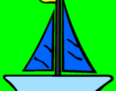 Desenho Barco veleiro pintado por ivan fernanndo fofinho