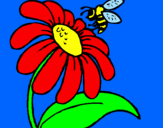 Desenho Margarida com abelha pintado por davi