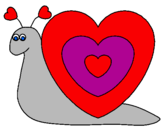 Desenho Caracol coração  pintado por nick pic 