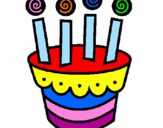 Desenho Tarte com velas pintado por feliz aniversário