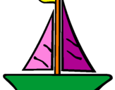 Desenho Barco veleiro pintado por cinthia