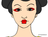 Desenho Cara de geisha pintado por arthur 